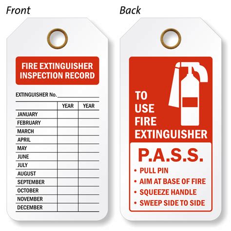 Printable Fire Extinguisher Inspection Tags